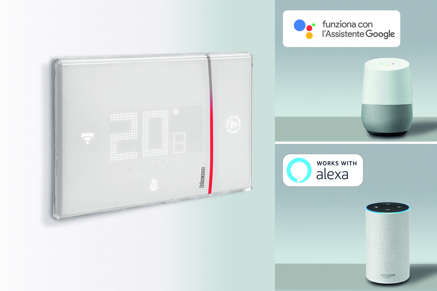 Smarther, il termostato connesso BTicino, da oggi gestibile dagli  assistenti vocali Google Home e  Alexa